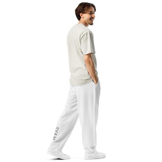 Syan Wide-Leg Joggers White