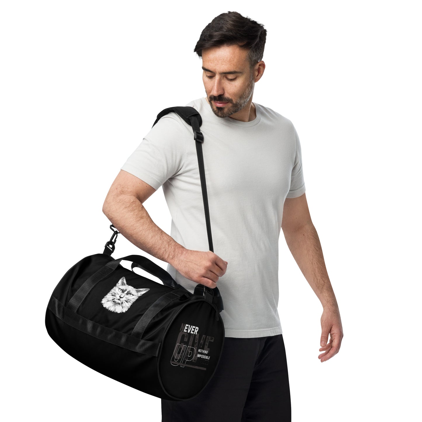 Syan"3 Never Give Up Gym Bag Black