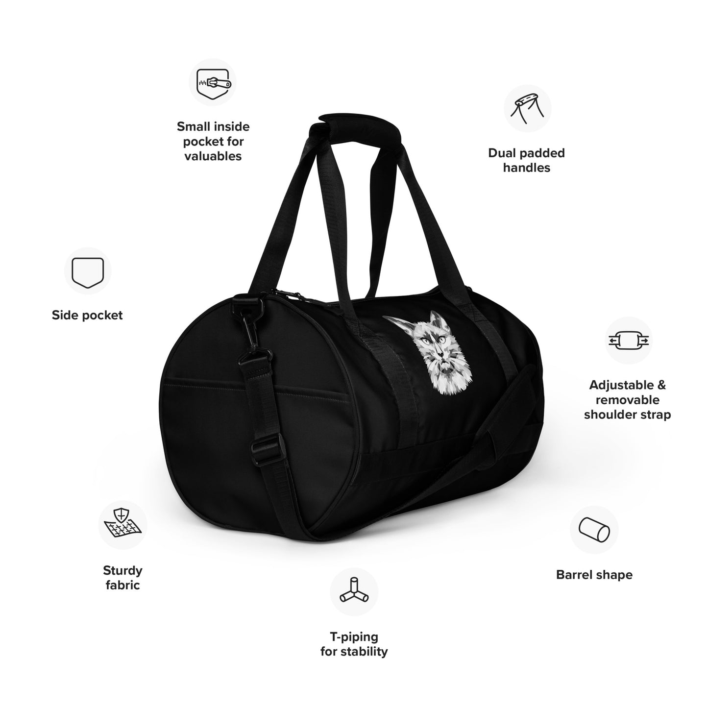 Syan"3 Never Give Up Gym Bag Black