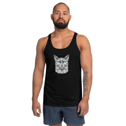 Syan Blue Eyes Relaxed Fit Tank Top Black