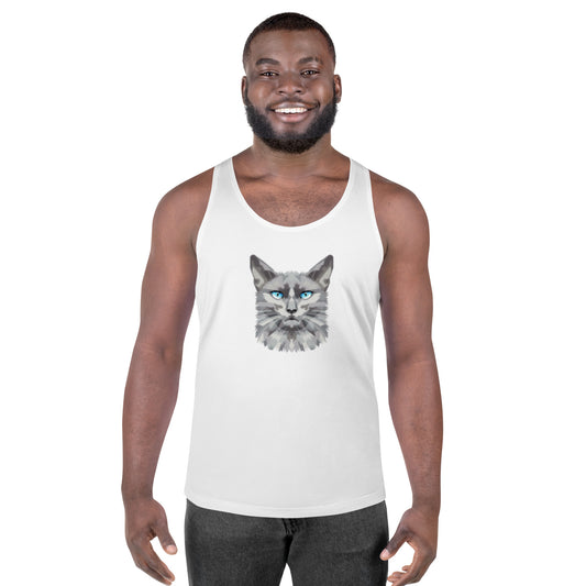 Syan Blue Eyes Relaxed Fit Tank Top White