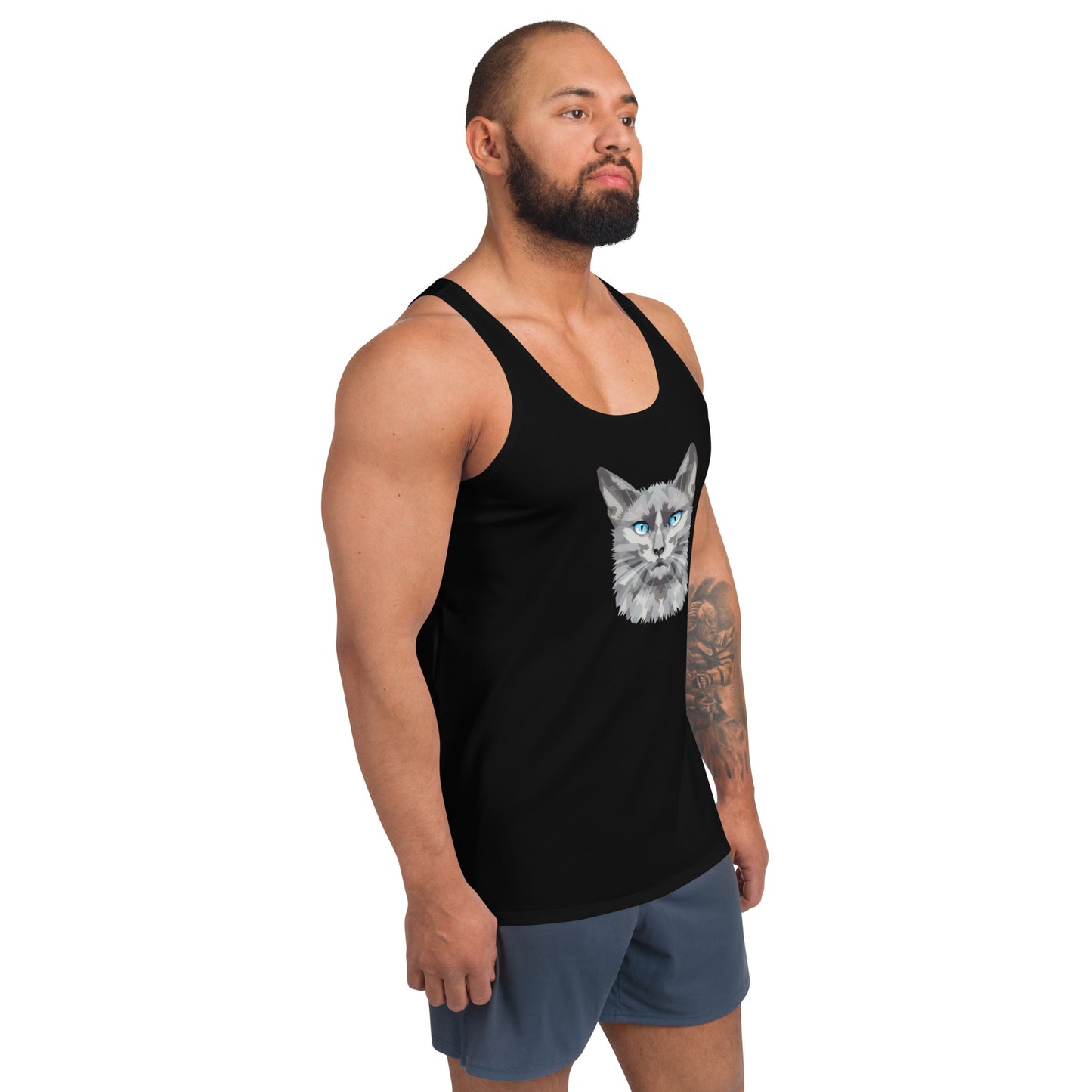 Syan Blue Eyes Relaxed Fit Tank Top Black