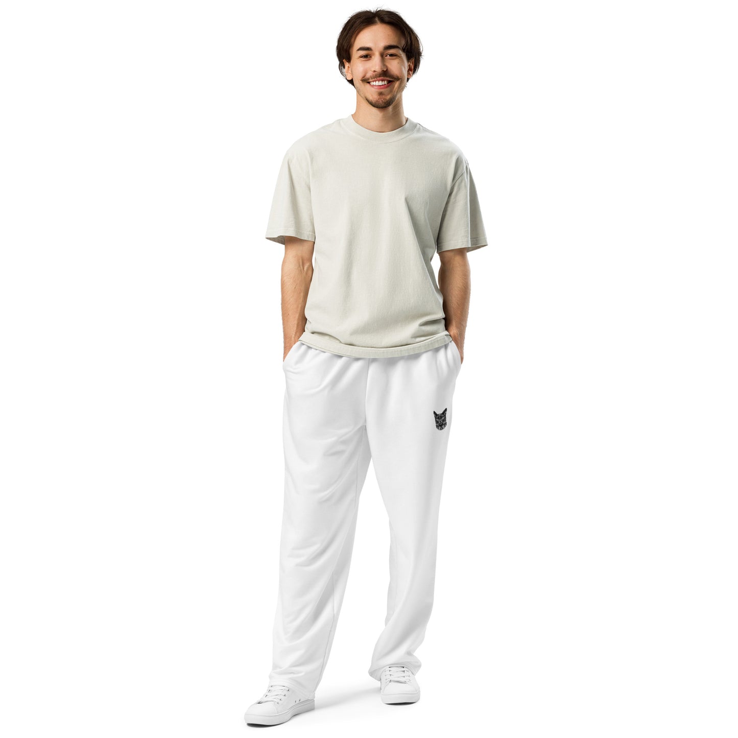 Syan Wide-Leg Joggers White