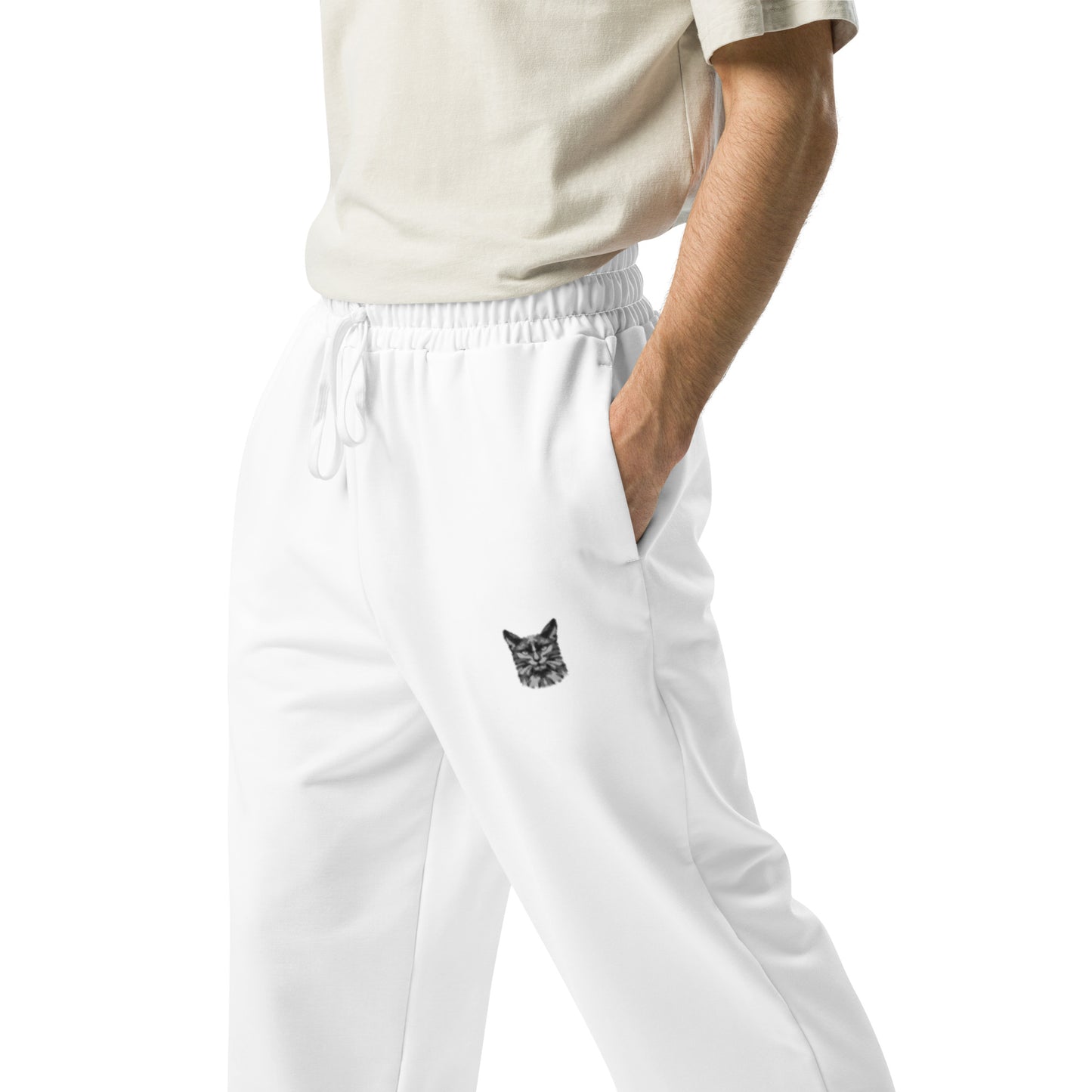 Syan Wide-Leg Joggers White