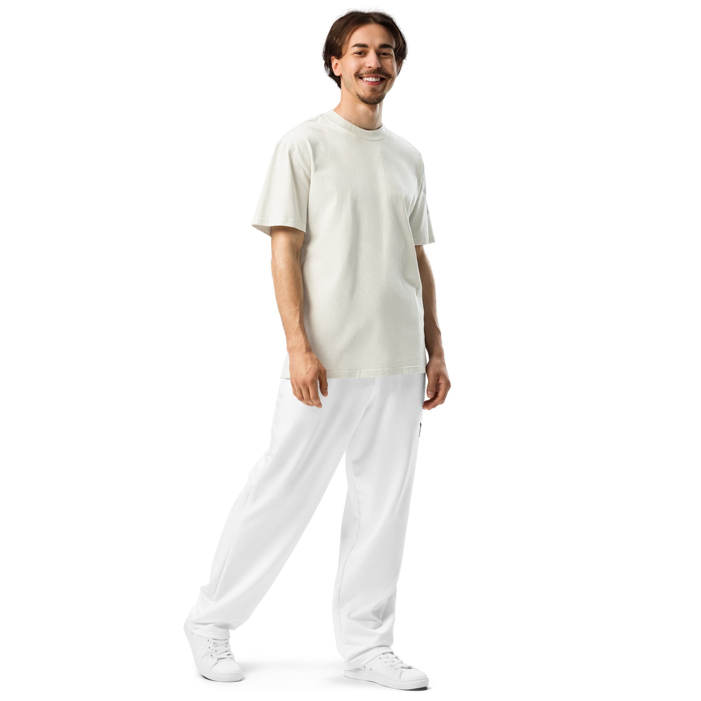 Syan Wide-Leg Joggers White