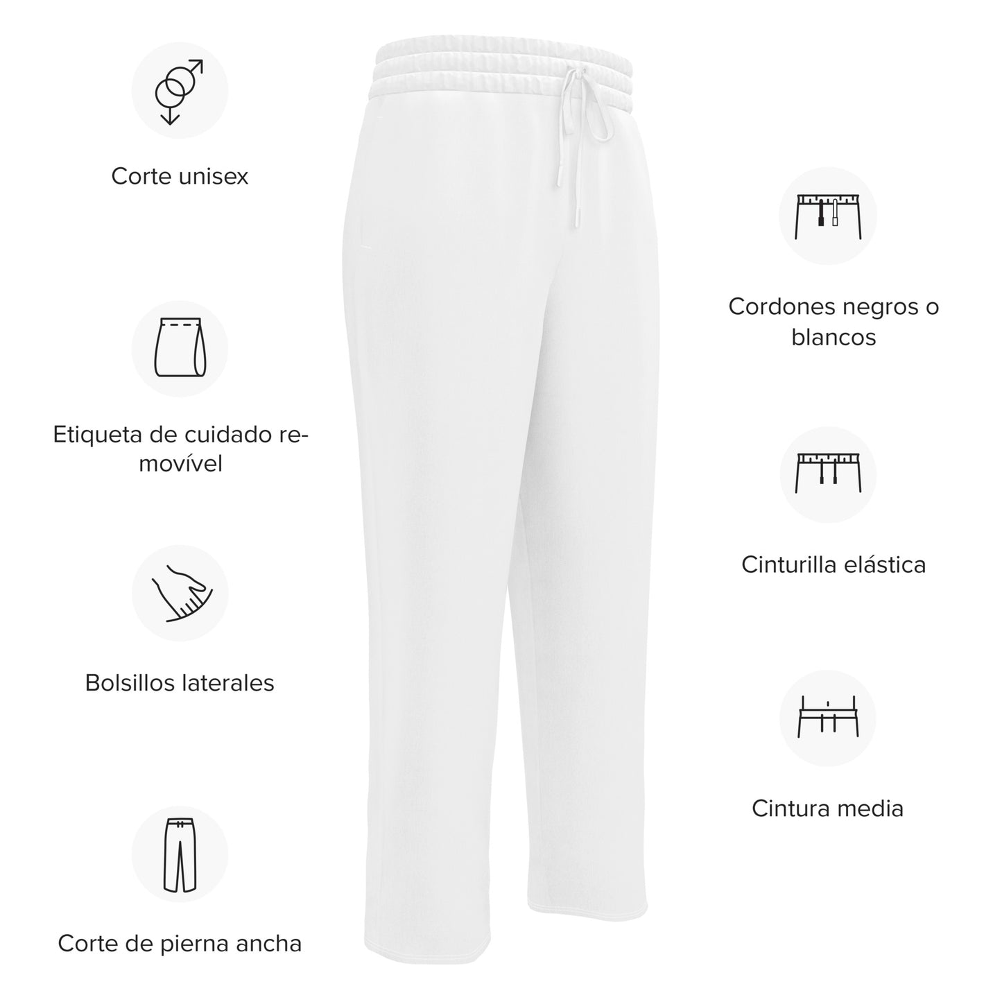 Syan Wide-Leg Joggers White