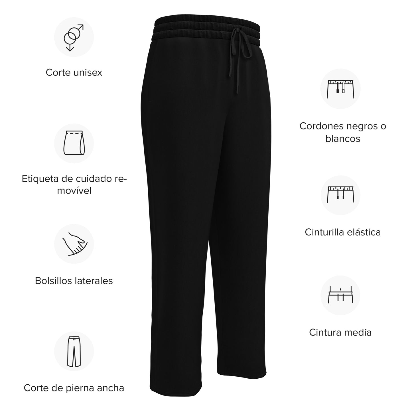 Syan Wide-Leg Joggers Black