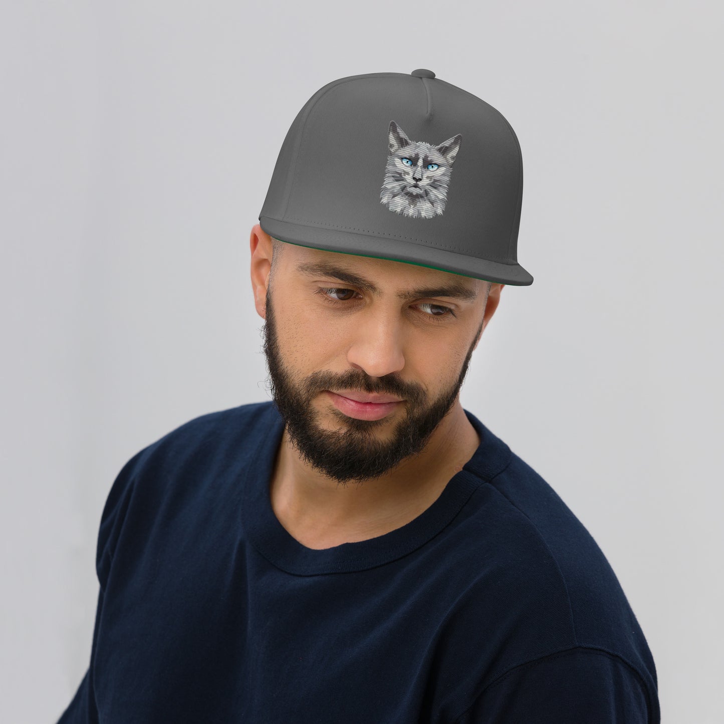 Syan Flat Bill Cap Flat Embroidery