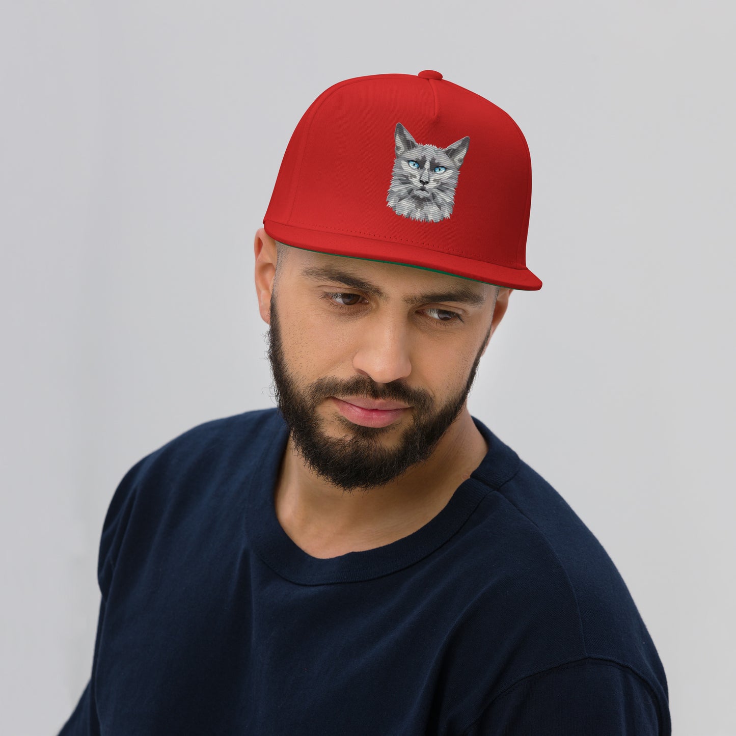 Syan Flat Bill Cap Flat Embroidery