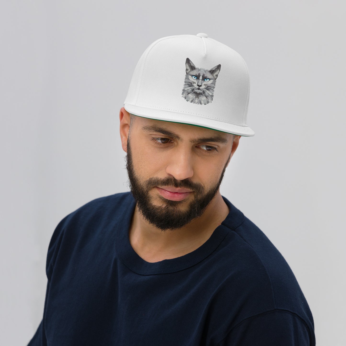 Syan Flat Bill Cap Flat Embroidery