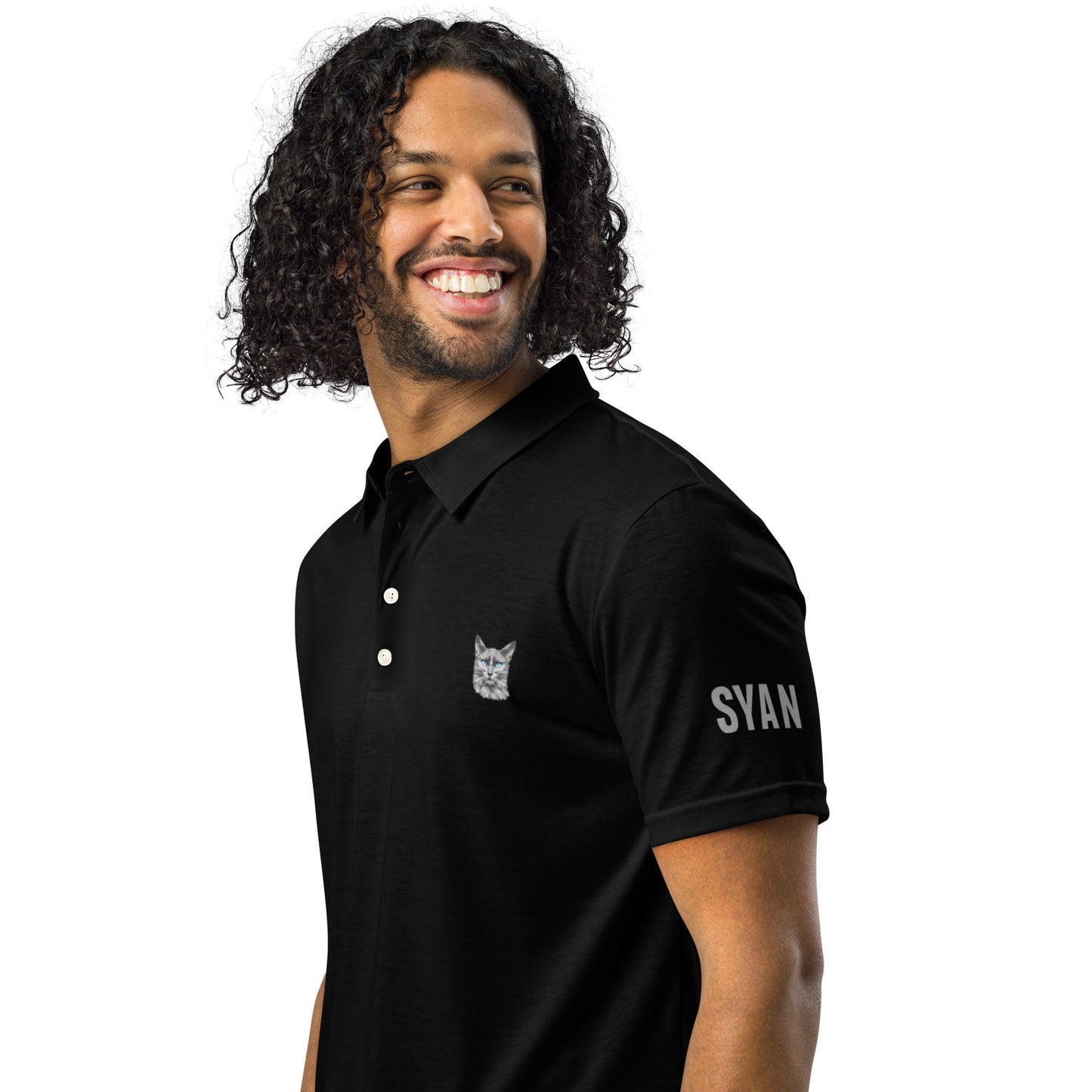 Syan Blue Eyes Slim Fit Polo Black