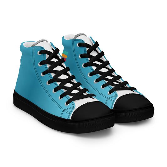 Faded Sexy Blue Men’s High Top Shoes Black