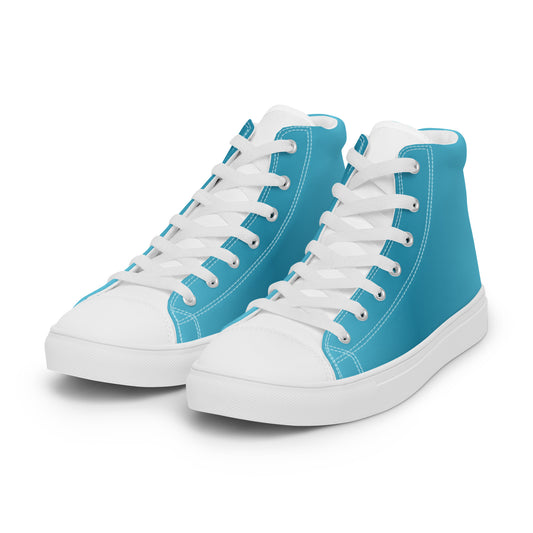 Faded Sexy Blue Men’s High Top Shoes White