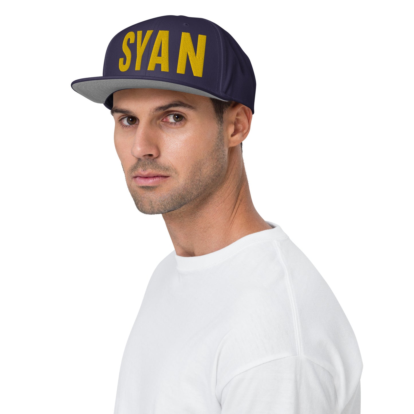 Syan Flat Snapback Hat 3D Embroidery