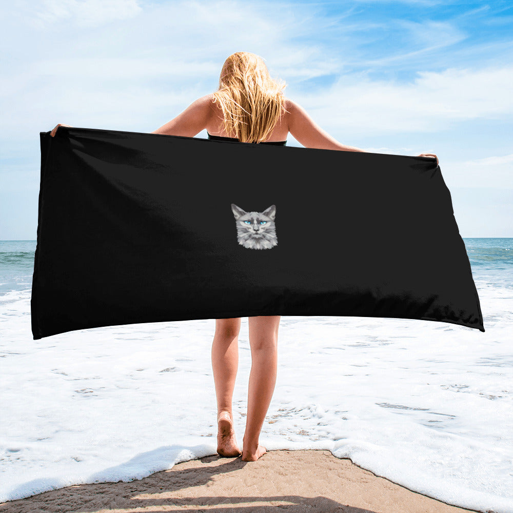 Syan Blue Eyes Towel Black