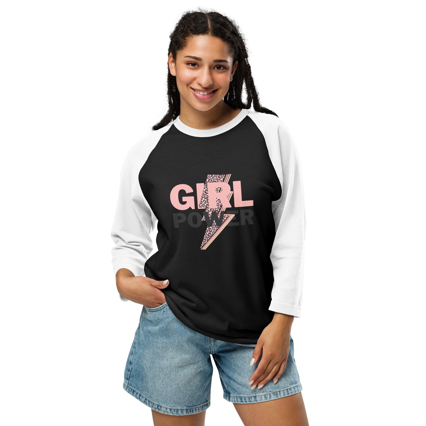 Raglan T-Shirt 3/4 Sleeve Girls Power