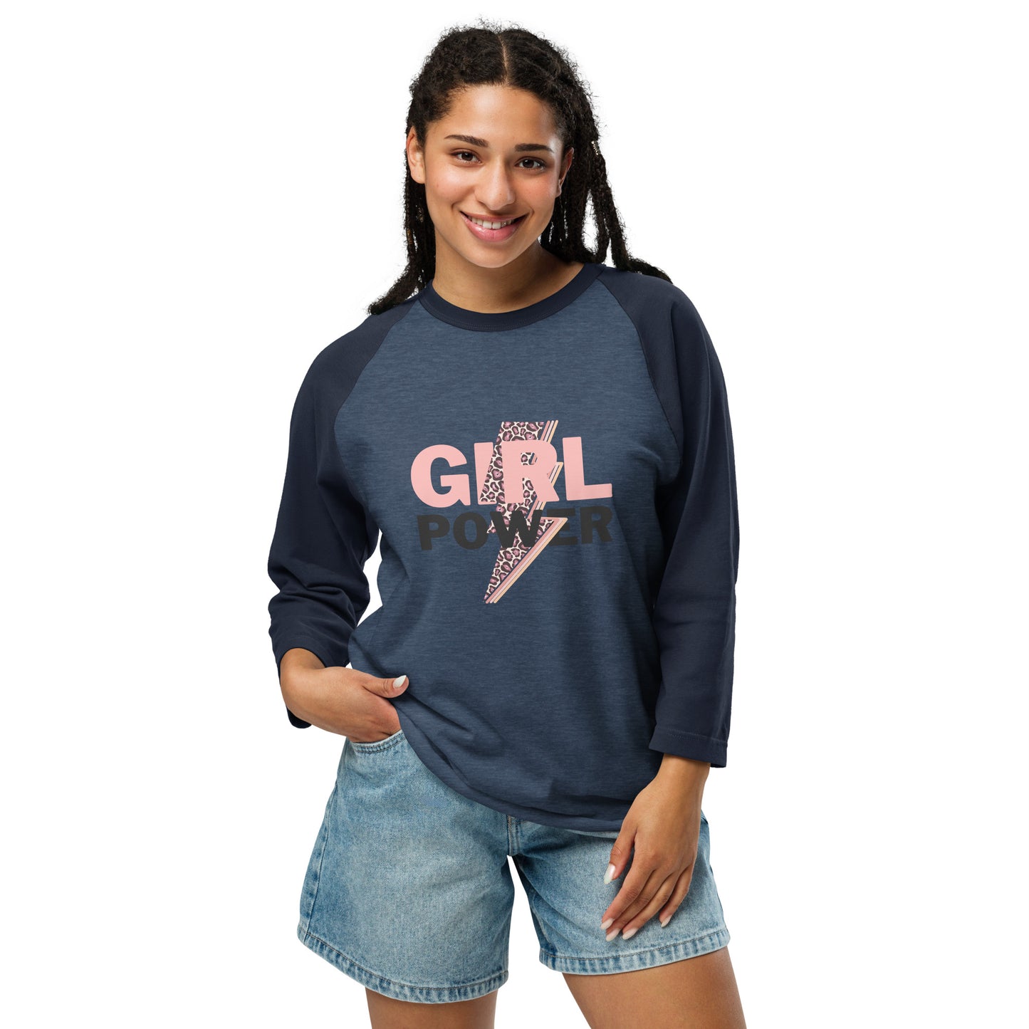 Raglan T-Shirt 3/4 Sleeve Girls Power