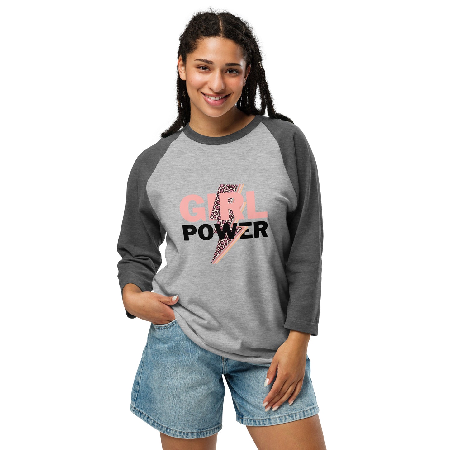 Raglan T-Shirt 3/4 Sleeve Girls Power