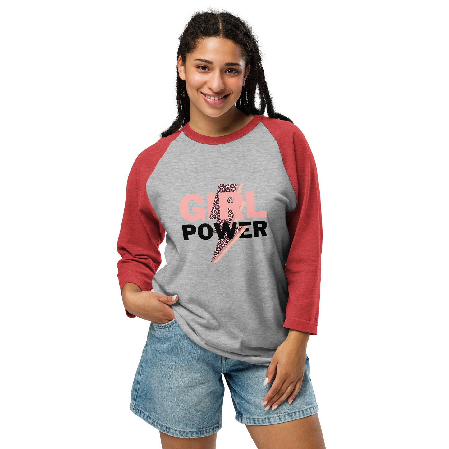 Raglan T-Shirt 3/4 Sleeve Girls Power