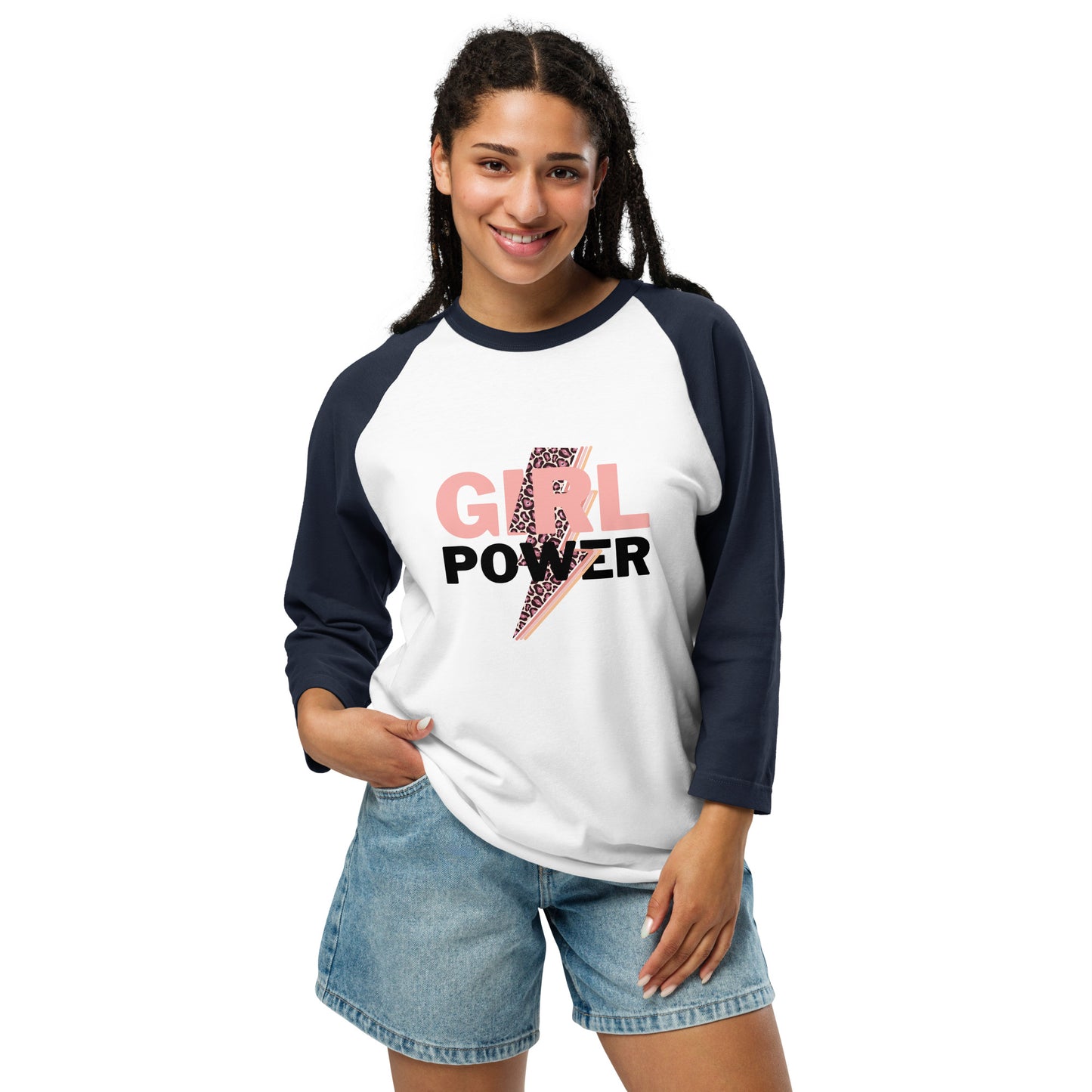 Raglan T-Shirt 3/4 Sleeve Girls Power