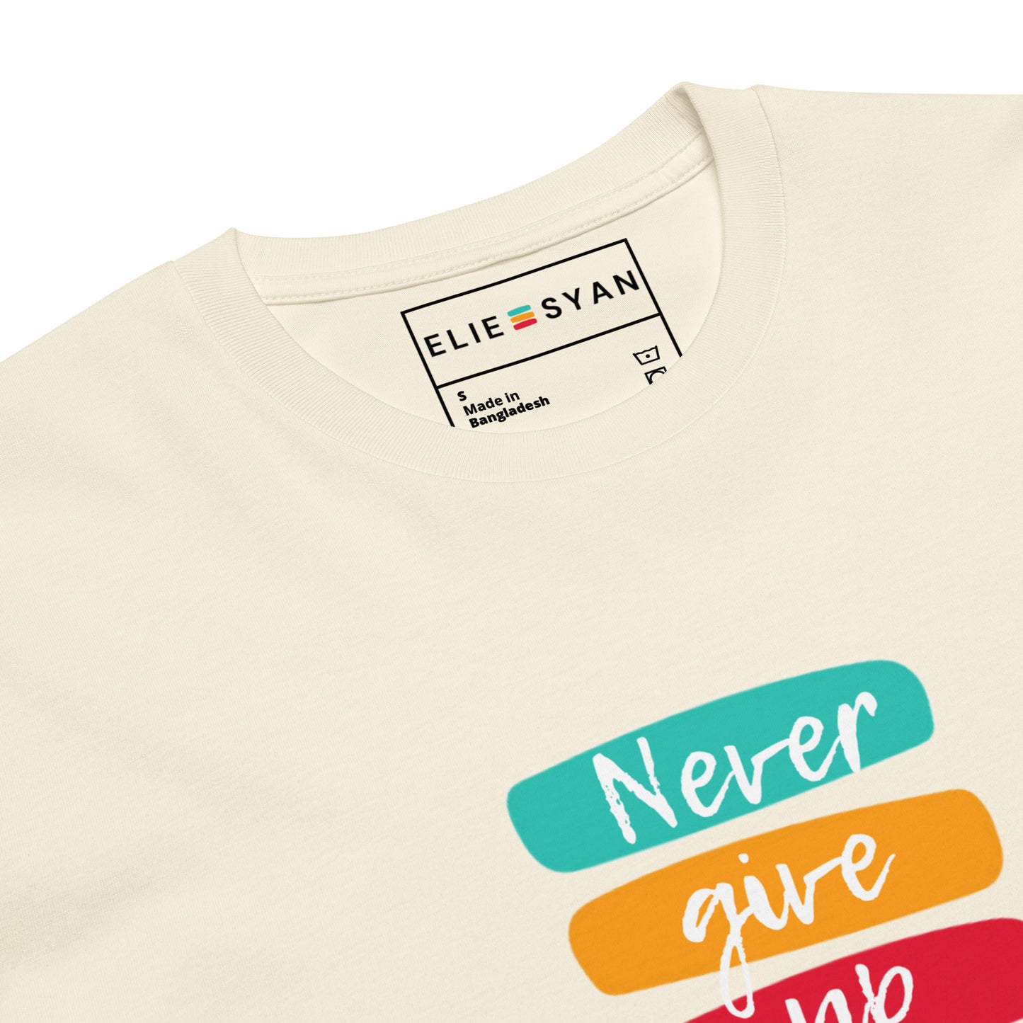 Relaxed T-Shirt Syan"3 Never Give Up