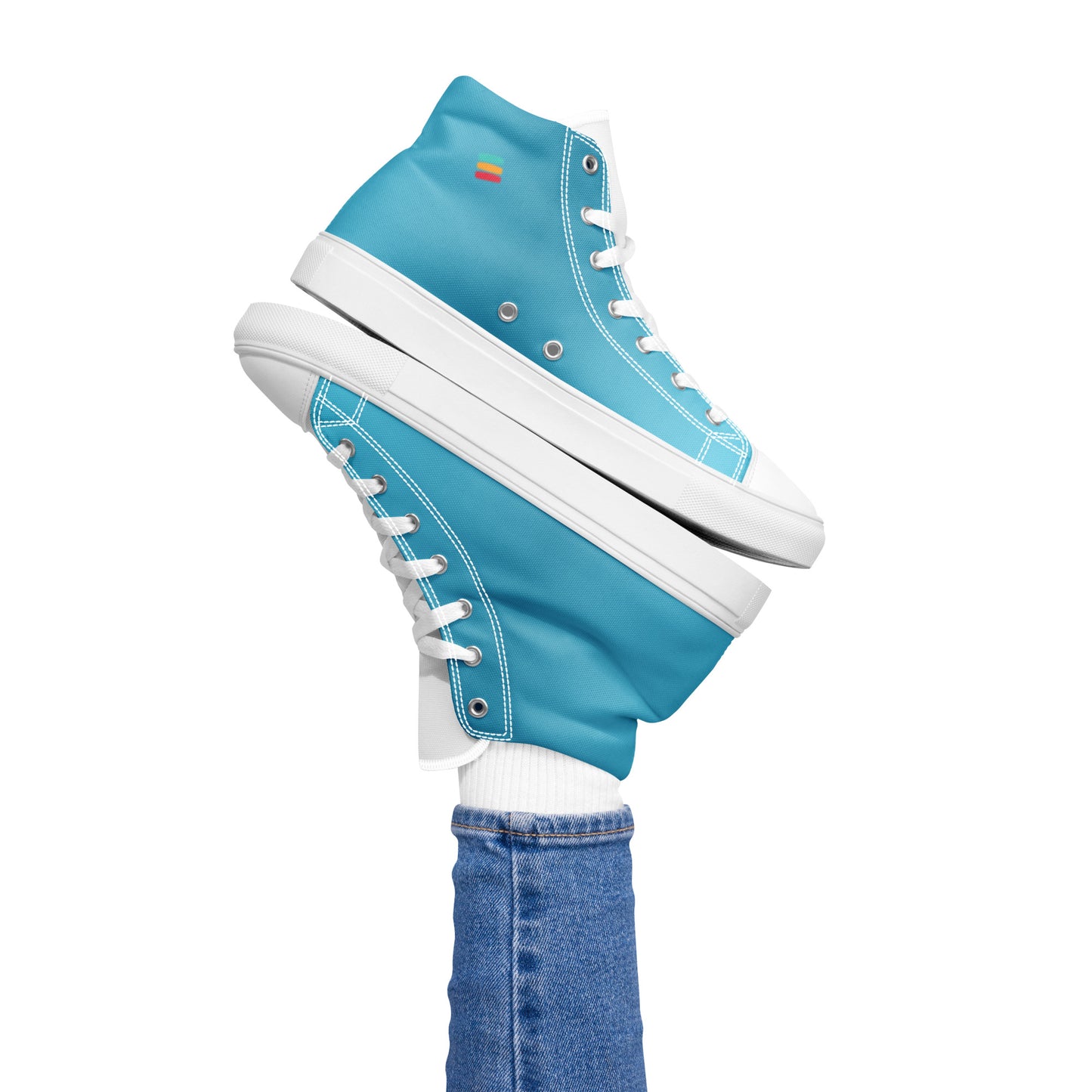 Women’s High Top Shoes Sexy Blue White